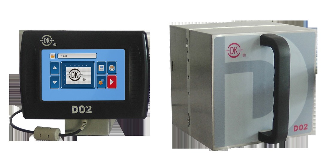 DIKAI D02 Τεχνητή εκτύπωση θερμικής μεταφοράς με κεφαλή εκτύπωσης 24 mm 200 DPI και ταχύτητα εκτύπωσης 120 PPM για κάθετο συσκευαστή